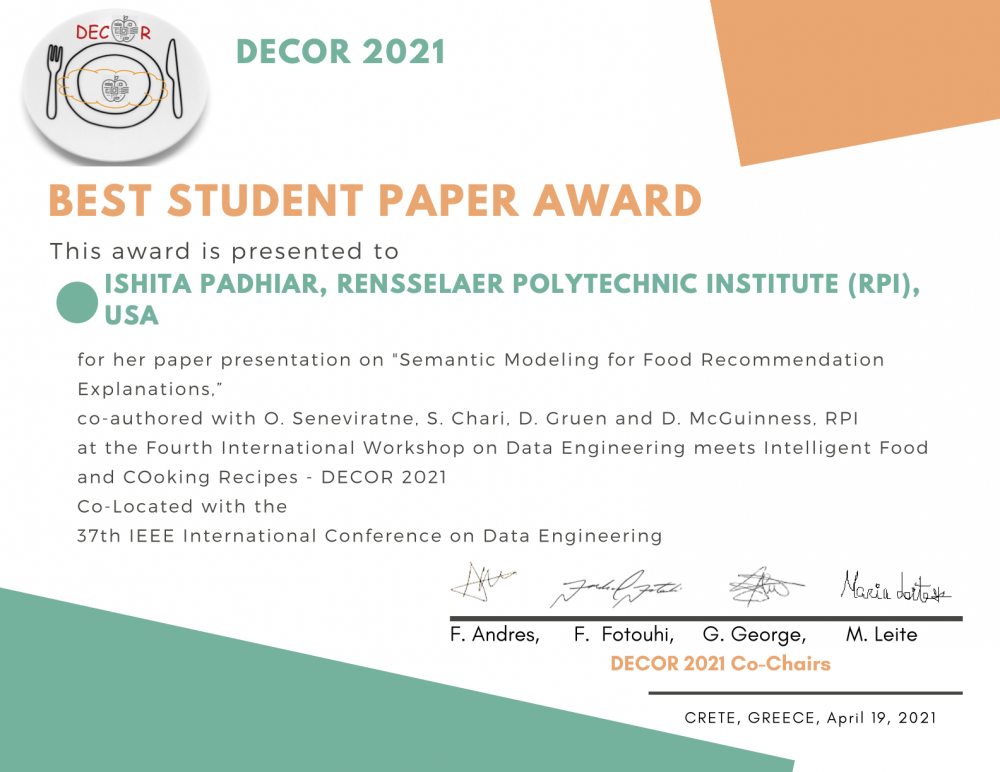 Best Student Paper Award -- DECOR