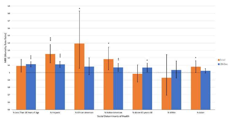 Mortality Rate Ratios Associated with Race and Age Demographics