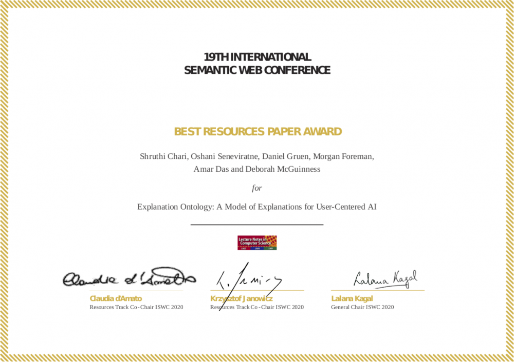 ISWC Best Resource Paper Award